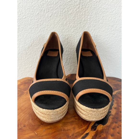 Tory Burch Majorca Black Canvas Wedge Espadrille Heels Women Size EU 35.5/US 5.5 - Picture 3 of 9
